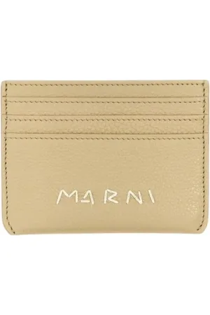 Marni Accessoires, Heren, , ONE Size, Leer, Minimalistische Leren Kaarthouder Portemonnee