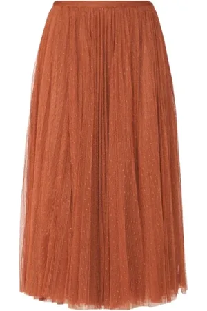 Serafini Rokken, Dames, Bruin, S, Polyester, Bruine Gerende Rok Klassieke Stijl