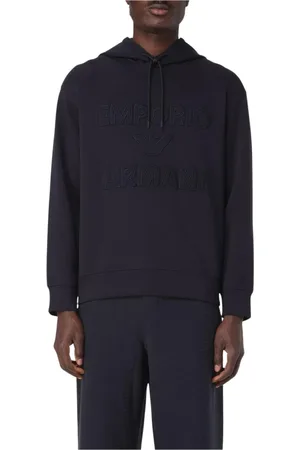 Emporio Armani Sweatshirts & Hoodies, Heren, Blauw, 2Xl, Katoen, Navy Logo Hoodie