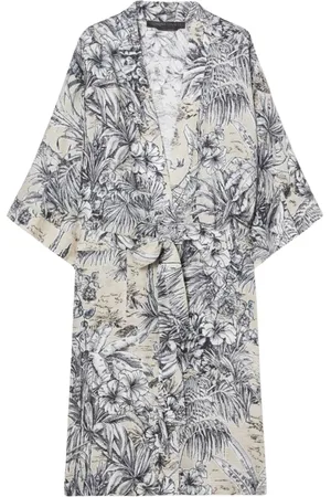 Persona by Marina Rinaldi Blouses & Shirts, Dames, , 4Xl, Linnen, Botanische Linnen Kimono Stijl Jurk