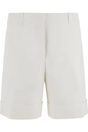 Jil Sander Korte broeken, Dames, Wit, M, Linnen, Witte Linnen Ritsbroek