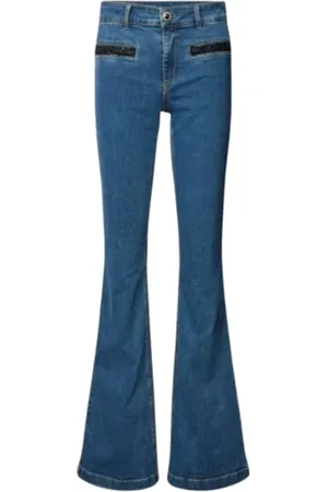 Liu Jo Jeans, Dames, Blauw, W28, Katoen, Flared High-Waist Jeans