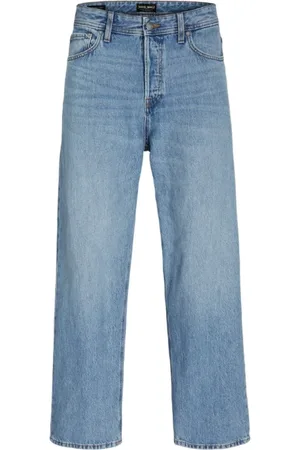 JACK & JONES Jeans, Heren, Blauw, W27 L32, Denim, Blauwe Denim Baggy Fit Jeans