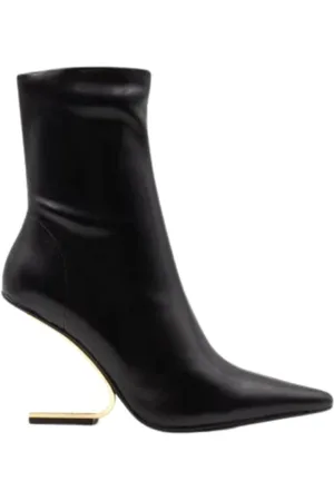 Jeffrey Campbell Schoenen, Dames, Zwart, 40 EU, Leer, Zwarte imitatieleren laarzen