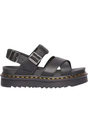 Dr. Martens Schoenen, Dames, Zwart, 39 EU, Leer, Lichtgewicht zomersandalen met gekruiste bandjes