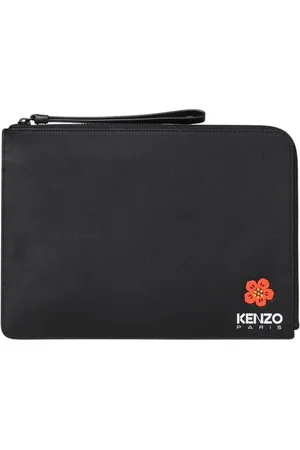 Kenzo Tassen, Heren, Zwart, ONE Size, Neopreen Clutch met Bloemdetail