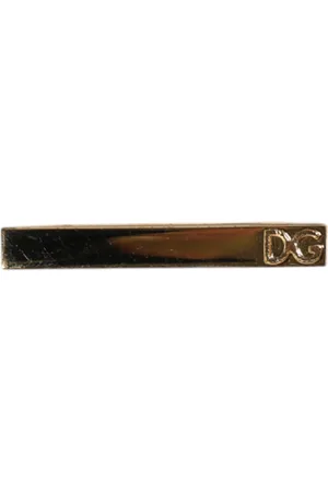 Dolce & Gabbana Accessoires, Heren, Geel, ONE Size, Goudkleurige Kristalmerk Stropdasclip