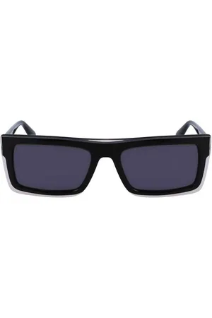 Calvin Klein Accessoires, Heren, Zwart, ONE Size, Zwarte Plastic Heren Zonnebril Moderne Stijl