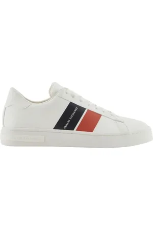 Armani Exchange Schoenen, Heren, Wit, 40 EU, Leer, Witte Leren Lage Sneakers