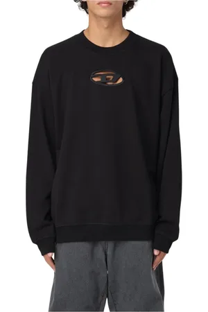 Diesel Sweatshirts & Hoodies, Heren, Zwart, L, Katoen, Zwart Logo Sweatshirt