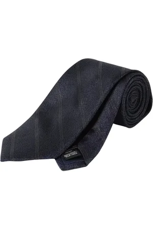 Michael Kors Accessoires, Heren, Blauw, ONE Size, Gestreepte zijden stropdas