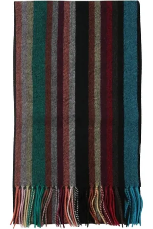 Paul Smith Accessoires, Heren, Veelkleurig, ONE Size, Wol, Gestreepte Wollen Sjaal