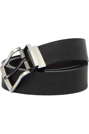Armani Exchange Accessoires, Heren, Zwart, ONE Size, Leer, Omkeerbare zwarte en bruine riem