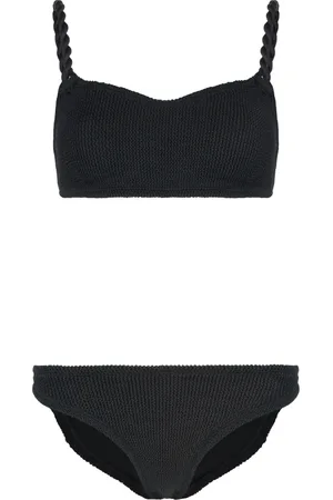 Hunza G Badkleding, Dames, Zwart, ONE Size, Effen kleur bikini met elastische taille