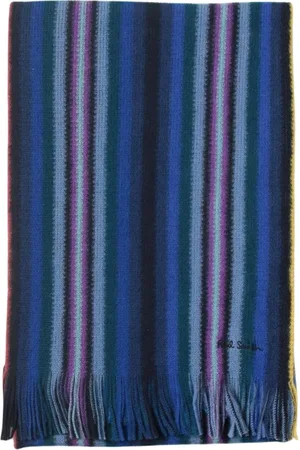 Paul Smith Accessoires, Heren, Blauw, ONE Size, Luxe Cashmere Blend Sjaal