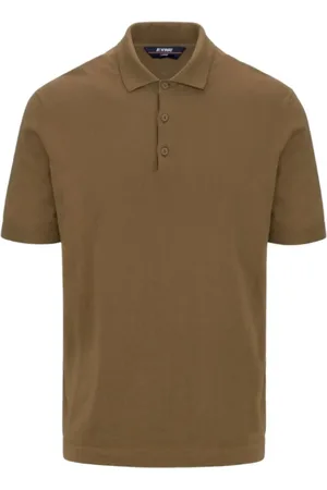 K-Way Tops, Heren, Bruin, XL, Katoen, Katoenen poloshirt met korte mouwen