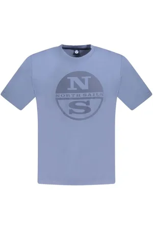 North Sails Tops, Heren, Blauw, XL, Katoen, Blauw Katoenen T-shirt