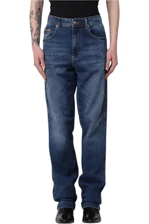 VERSACE Jeans, Heren, Blauw, W32, Denim, Versleten Denim Jeans