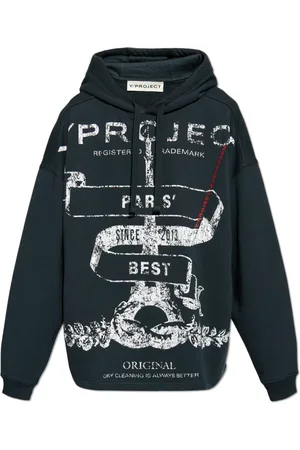 Y / PROJECT Sweatshirts & Hoodies, Heren, Grijs, L, Katoen, Gedrukte sweatshirt