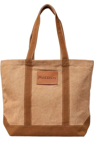 J.W.Anderson Tassen, Heren, Bruin, ONE Size, Leer, Premium Leren Tote Tas