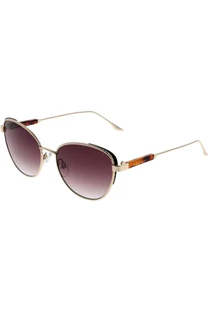 Ted Baker Accessoires, Dames, Zwart, ONE Size, Gouden Cat Eye Zonnebril Gradient Burgundy