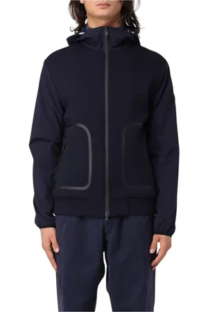 Peuterey Jassen, Heren, Blauw, L, Waterafstotende Hoodie Stijlvol Zwart