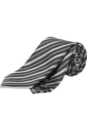 Emporio Armani Accessoires, Heren, Groen, ONE Size, Bordeaux Gestreepte Zijden Stropdas