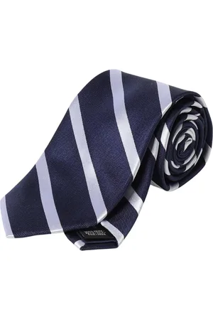 Michael Kors Accessoires, Heren, Blauw, ONE Size, Navy Gestreepte Stropdas