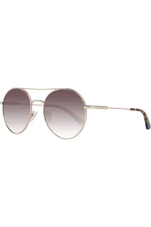 GANT Accessoires, Heren, Geel, ONE Size, Goud Heren Zonnebril Rond Bruin Verloop