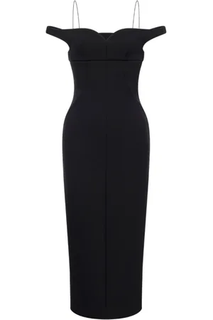 Serafini Kleedjes, Dames, Zwart, L, Zwarte Off-shoulder Lange Jurk
