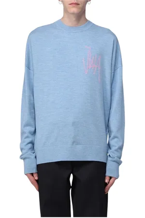 J.W.Anderson Sweatshirts & Hoodies, Heren, Blauw, S, Wol, Premium Wool Crew Neck Sweater