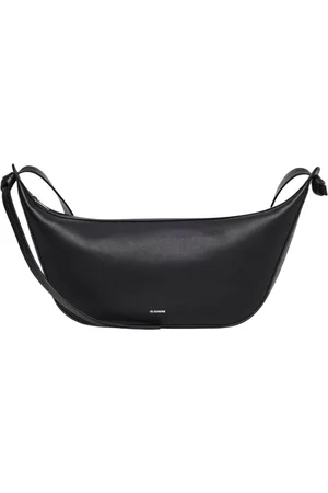 Jil Sander Tassen, Heren, Zwart, ONE Size, Elegante Leren Schoudertas