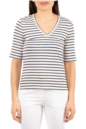 Max Mara Tops, Dames, Blauw, M, Casual T-shirt voor het