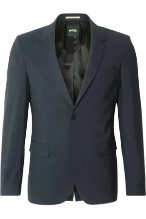 HUGO BOSS Jassen, Heren, Blauw, 2Xl, Wol, Elegante Houston Wollen Jas