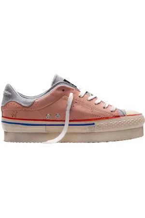 Hidnander Schoenen, Dames, Roze, 36 EU, Leer, Starless Lage Platform Roze/Grijs College