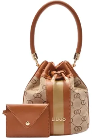 Liu Jo Tassen, Dames, Veelkleurig, ONE Size, Leer, Emmertas met Gestreepte Details