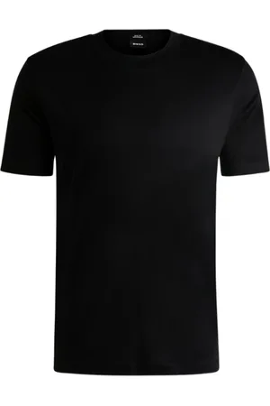 HUGO BOSS Tops, Heren, Zwart, L, Katoen, Slim Fit Crew Neck T-Shirt