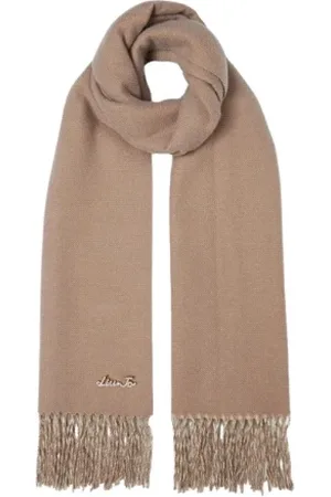Liu Jo Accessoires, Dames, Grijs, ONE Size, Polyester, Beige Polyester Sjaal met Franjes