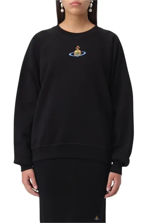 Vivienne Westwood Sweatshirts & Hoodies, Dames, Zwart, S, Katoen, Zwart Geborduurd Sweatshirt