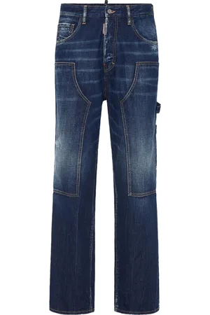 Dsquared2 Jeans, Heren, Blauw, 2Xl, Katoen, Blauwe Timmerman Stijl Utility Pocket Jeans