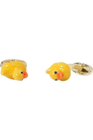 Paul Smith Accessoires, Heren, Geel, ONE Size, Gele Rubberen Eend Manchetknopen Stijlvol Ontwerp