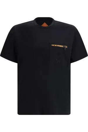 MCM Tops, Heren, Zwart, S, Katoen, Stijlvolle zak T-shirt