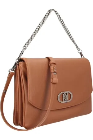Liu Jo Tassen, Dames, Bruin, ONE Size, Leer, Eco-leren handtas met drukknoopsluiting