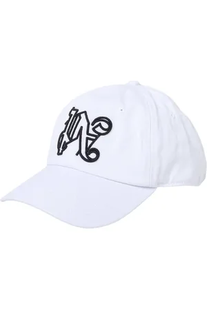 Palm Angels Accessoires, Heren, Wit, ONE Size, Katoen, Geborduurde Logo Baseball Cap