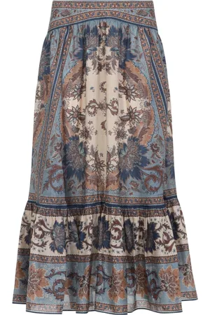 ZIMMERMANN Rokken, Dames, Veelkleurig, L, Gelaagde Midi Rok