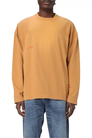 J.W.Anderson Sweatshirts & Hoodies, Heren, Bruin, S, Katoen, Luxe Crewneck T-shirt