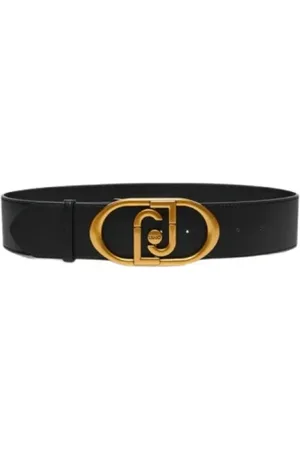 Liu Jo Accessoires, Dames, Zwart, L, Leer, Logo Bustier Riem in Kunstleer