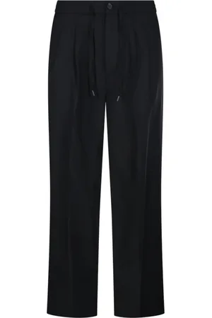 DUNST Broeken, Heren, Zwart, L, Wol, Zwarte Slim Fit Broek