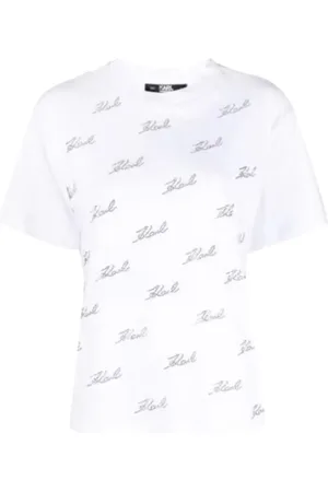 Karl Lagerfeld Tops, Dames, Wit, XS, T-shirt met korte mouwen