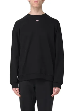 Diesel Sweatshirts & Hoodies, Heren, Zwart, M, Zwarte Crew Neck Sweatshirt Stijlvol Comfort